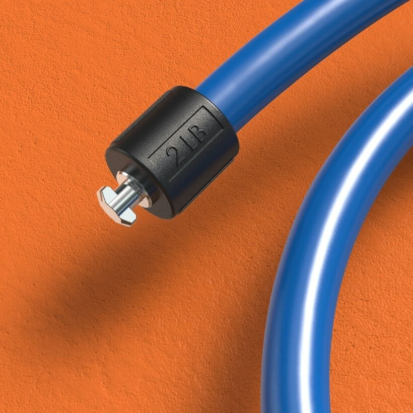 2 LB Speed Pro Rope Close up of the 2 LB Speed Pro LE rope connector