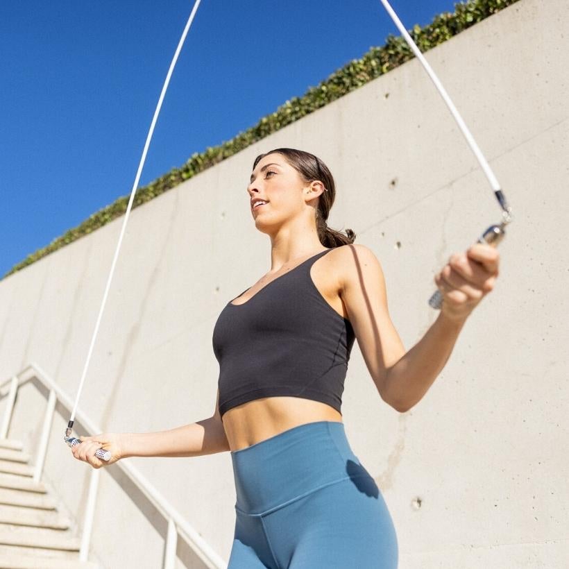 Kathy Jumps Get Lean Set jumping rope outdoors