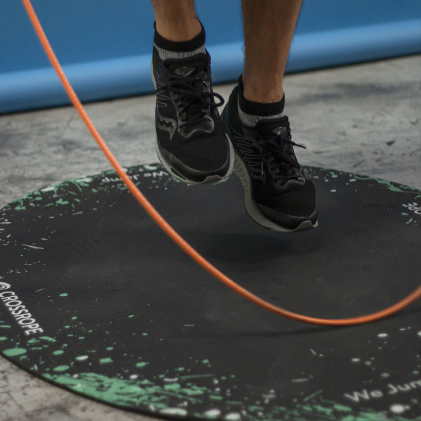 1 LB Speed Pro Rope A close up view of a 1 LB jump rope being used