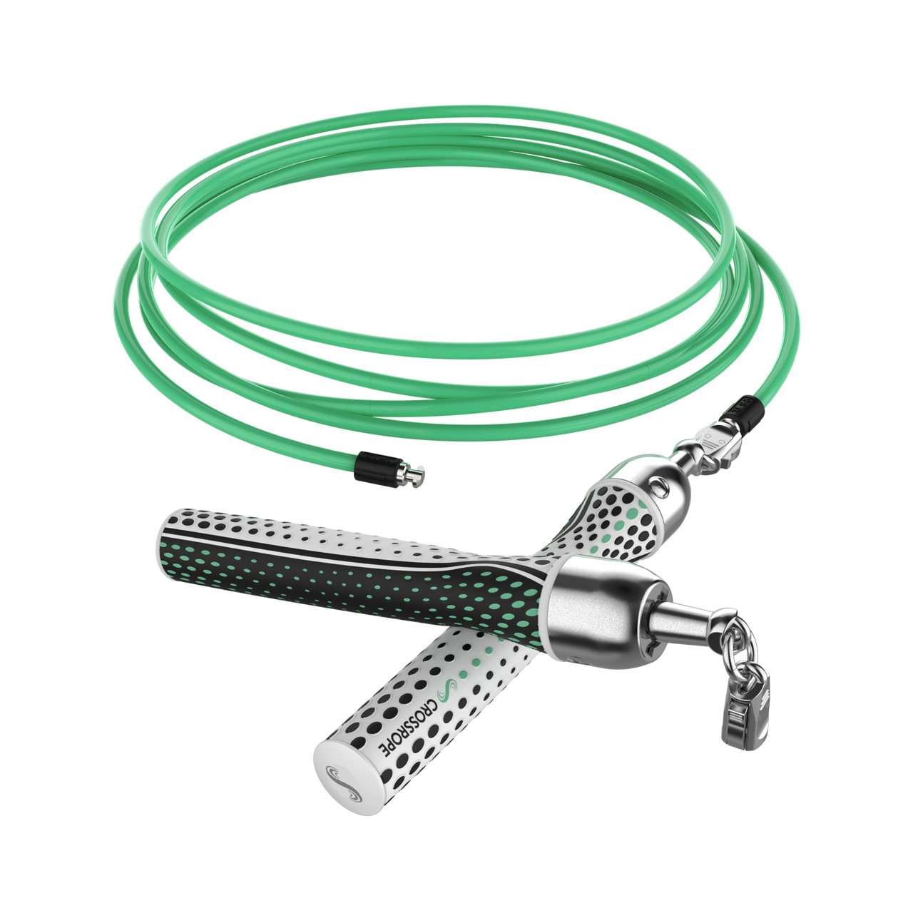 Starter Jump Rope Set A coiled view of the 1/4 LB rope with the Slim Handles